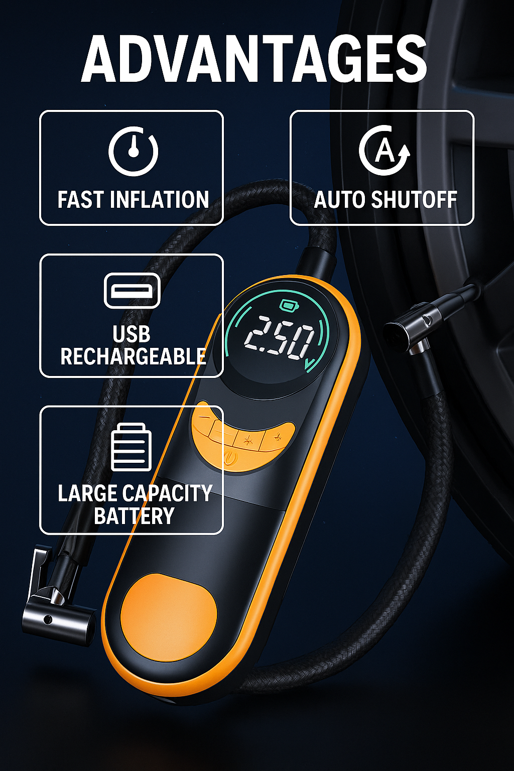 The Smart Digital Tire Inflator Pump