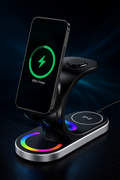 3-in-1 Wireless Fast Charging Stand with Colorful Lights